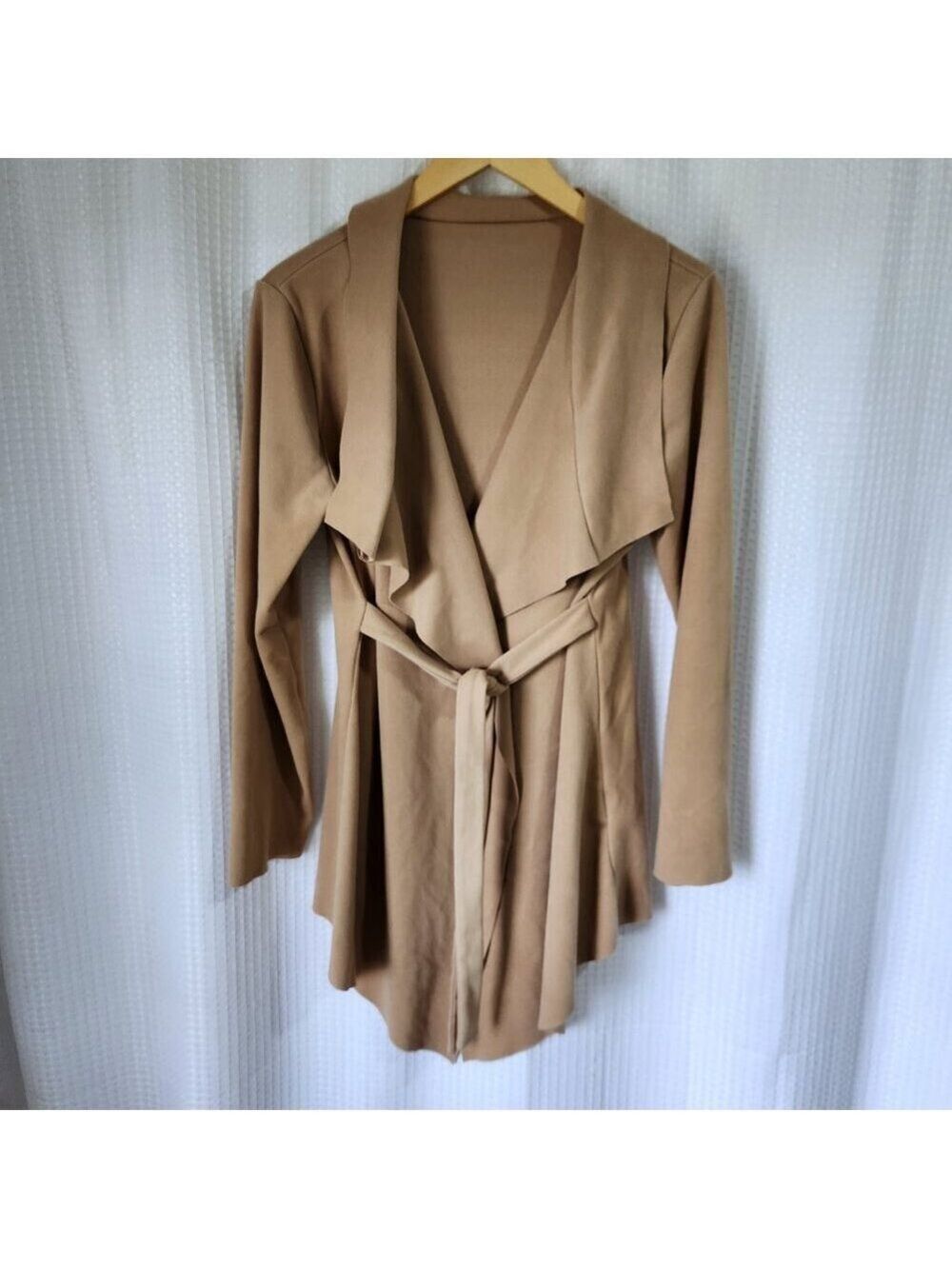 Cardigan Belted Open Front Sweater Womens Size Large Long Sleeve Shein